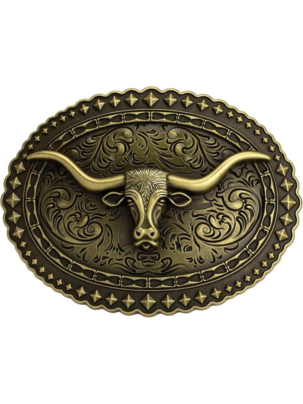Men Longhorn-style07 Western Belt Buckle Longhorn Cowboy Cowgirl Accessory